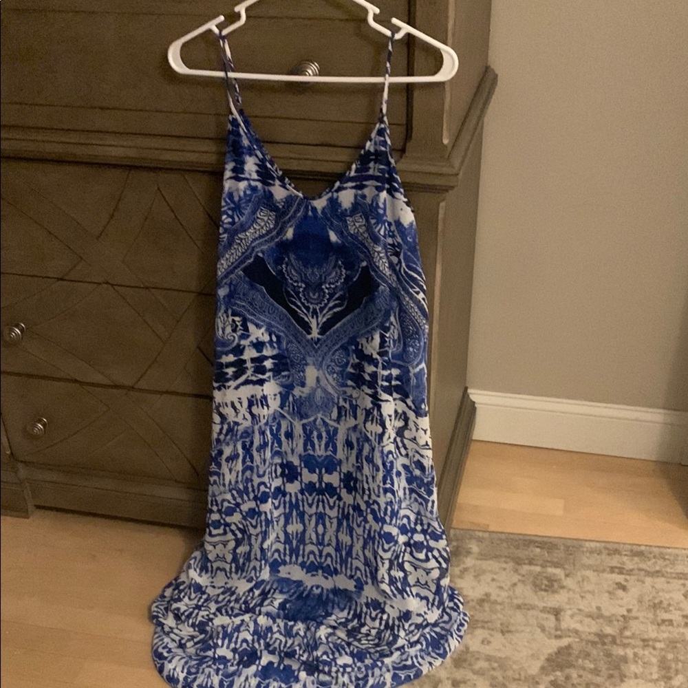 Express Blue Patterned Maxi Dress